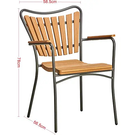 Kerteminde Teak Havestol, Antracit Stel - Billede 3