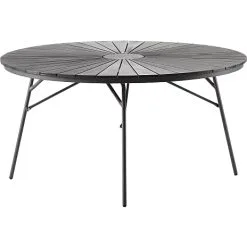 Kerteminde Sort - Nonwood Ø150 Cm Havebord, Antracit Stel