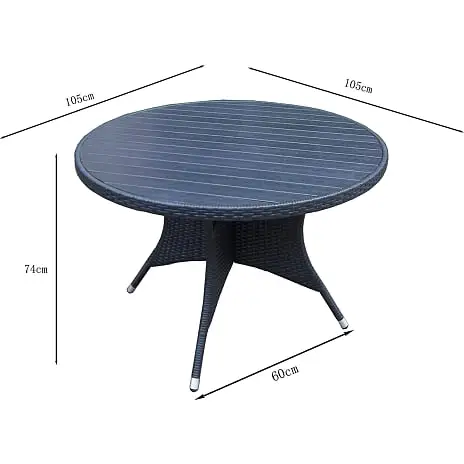 Andre Mærker Kos Havebord 105 Cm Rundt - Sort - Billede 4