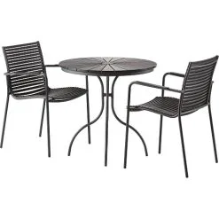 Kerteminde Nonwood Sort Ø80 Cm, Antracit Stel Med 2 Mood Stole