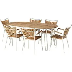 Mood; Kerteminde Mood Boston Havebord M/6 Kerteminde Stole, Hvidt Stel