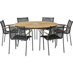 Andre Mærker Kerteminde Havebord M. Mood Rope Stole - Sort