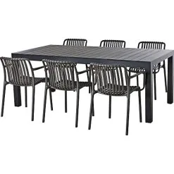 Andre Mærker Canberra Havebord Med 6 Messina Havestole - Grå
