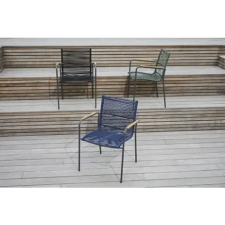 Andre Mærker Skagen Havebord Med 6 Mood Classic Rope Stole - Akacie/sort - Billede 5