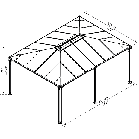 Canopia By Palram Palram - Canopia Martinique Havepavillon 5000 - Antracitgrå - Billede 2
