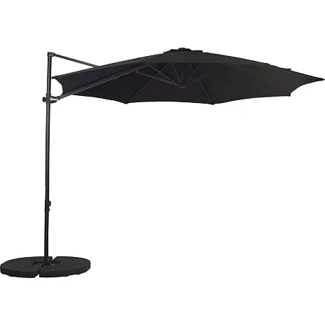Andre Mærker Pompano Parasol - Sort Inkl. Plastfod Med Betonfyld