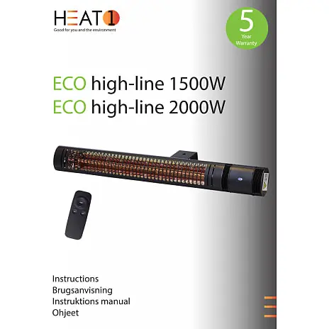 HEAT1 Eco High-line 2000W Terrassevarmer - Titanium - Billede 9