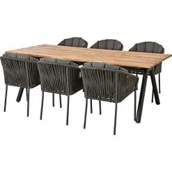 Andre Mærker Yuma Havemøbelsæt Med 6 Las Palmas Stole - Akacietræ/grå
