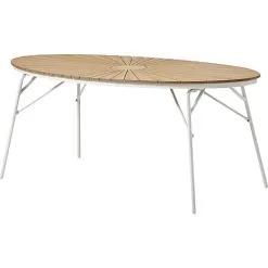 Kerteminde Teak - Nonwood Havebord 180x90 Cm, Hvidt Stel