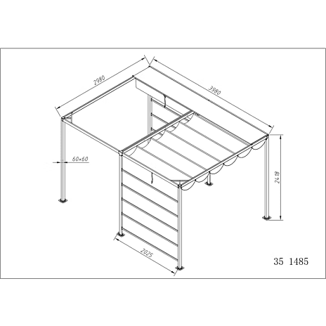 Andre Mærker Java Pergola Stel Inkl. Lysegråt Cover - Billede 3