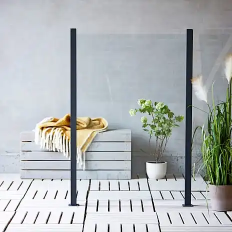 Nordic Glashegn Til Alu Stolper H: 150 X B: 100 Cm Klar Glas