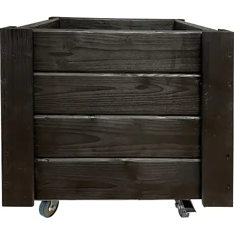 Land Blomsterkasse Sortbejdset Med Hjul