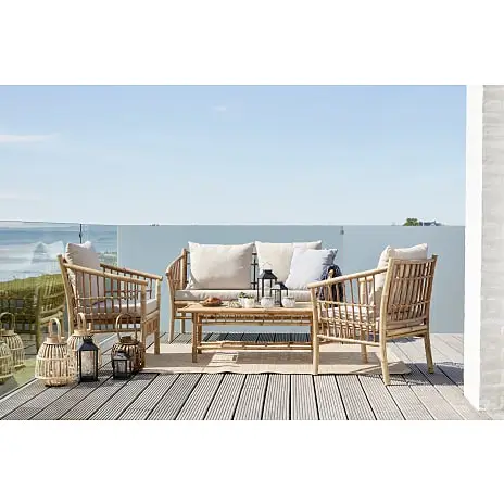 Andre Mærker Vero Bambus Loungesæt Med 4 Dele - Natur - Billede 5