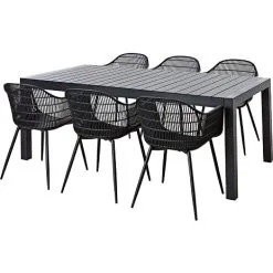 Andre Mærker Canberra Bord Med 6 Dawson Stole - Sort