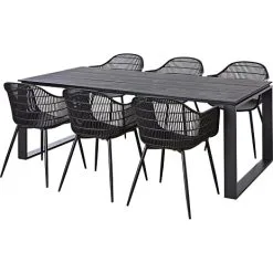 Andre Mærker Melville Havemøbelsæt Med 6 Dawson Stole - Sort