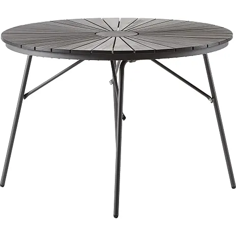 Kerteminde Nonwood Sort Ø110 Havemøbelsæt Med 4 Stole - Sort/Antracit - Billede 5