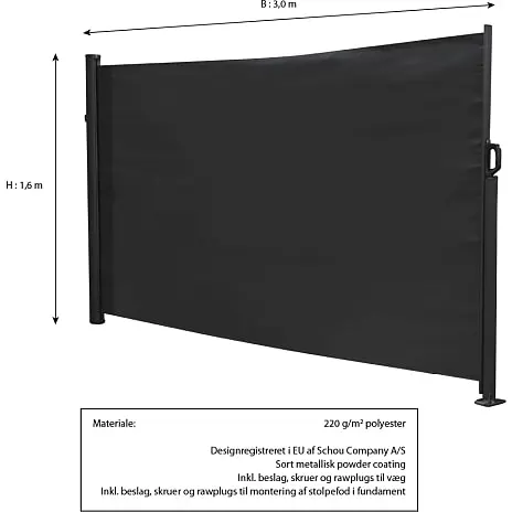 Andre Mærker Clara Læhegn/læsejl 300 X 160 Cm - Sort - Billede 2