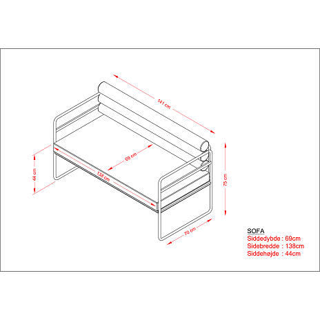 Andre Mærker Silkeborg 2-personers Loungesofa - Billede 2