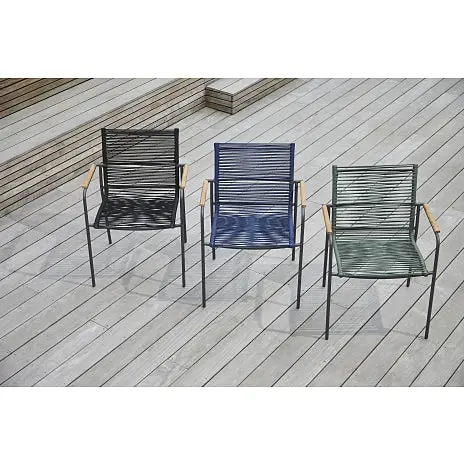 Andre Mærker Skagen Havebord Med 6 Mood Classic Rope Stole - Akacie/sort - Billede 6