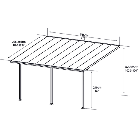 Canopia By Palram Feria Terrasseoverdækning 3x5,46 Meter Hvid 16,1 M2 - Billede 12