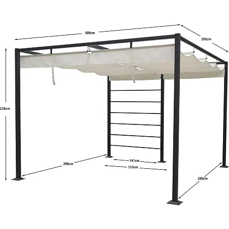 Andre Mærker Bali Pergola - Antracit Ramme Med Sort Cover - Billede 3