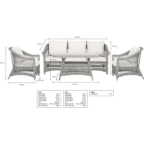 Andre Mærker Vila Hven Loungesæt - Sand - Billede 2