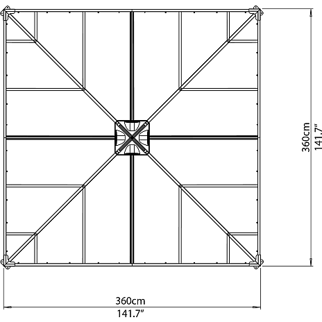 Canopia By Palram Palram - Canopia Palermo Pavillon 3600 - Antracitgrå - Billede 4