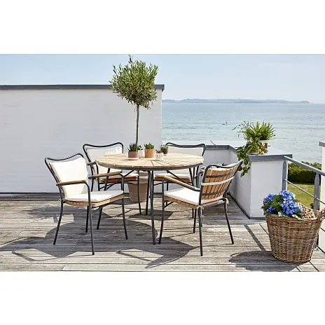 Kerteminde Teak Havestol, Antracit Stel - Billede 7