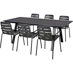 Andre Mærker Riverside Havebordsæt Med 6 Tampa Stole - Sort