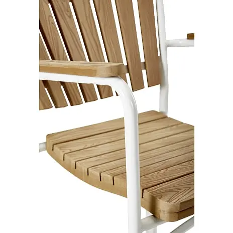 Kerteminde Nonwood 180x90 Havemøbelsæt Med 6 Stole - Teak/Hvid - Billede 8