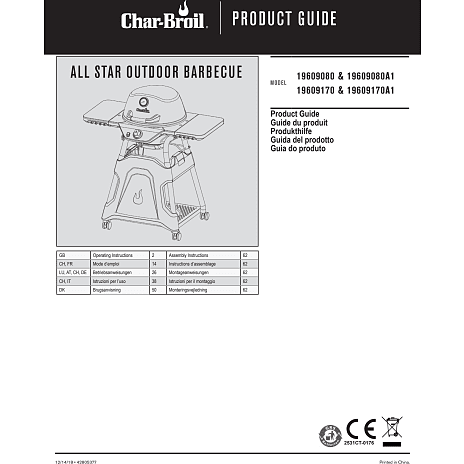 Char-Broil All-Star 120 Gasgrill - Sort - Billede 13