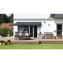 Andre Mærker Rivoli Markise Med Motor Og LED Lys L: 3,5 X D: 3 Meter - Grå/grå