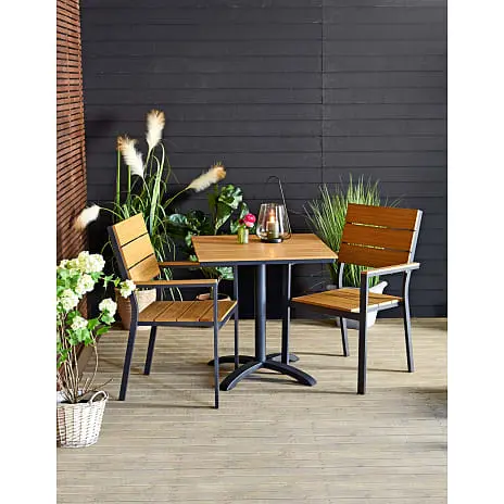 Andre Mærker Carlton Cafébord Med 2 Carlton Stole - Teaklook - Billede 3