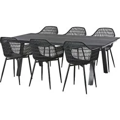 Andre Mærker Riverside Havebord Med 6 San Jóse Stole - Sort