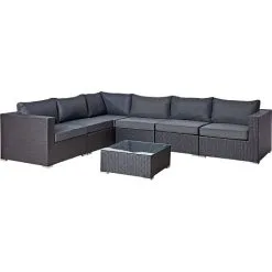 Andre Mærker Napoli Hjørnesofa Med Bord - Sort