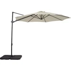 Andre Mærker Pompano Parasol - Hvid Inkl. Plastfod Uden Fyld