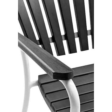 Kerteminde Sort Nonwood Havestol, Hvidt Stel - Billede 2