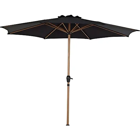 Andre Mærker Termoli Parasol Ø:300 Cm Med Krank - Sort/teak