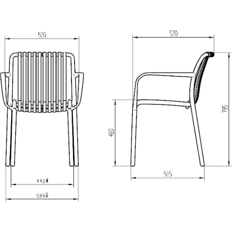 Andre Mærker Herning Havebord Med 6 Messina Stole - Sort/grå - Billede 6