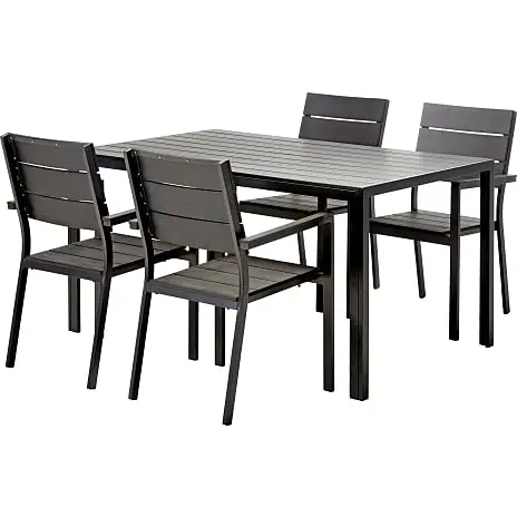 Andre Mærker Carlton Havebord Med 4 Carlton Stole - Sort