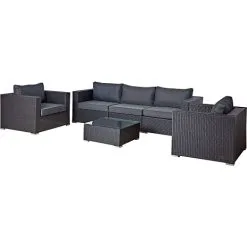 Andre Mærker Napoli Loungesæt Med Bord Og Stole - Sort