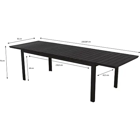 Andre Mærker Lakewood Nonwood 229x95 Cm Bord Med 6 Albany Stole - Sort - Billede 3