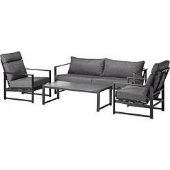 Andre Mærker Marinella Loungesæt 3 Pers. Sofa, Bord Og 2 Stole - Grå