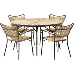 Andre Mærker Kerteminde Ø110 Havemøbelsæt Med 4 Stole - Teak/antracit