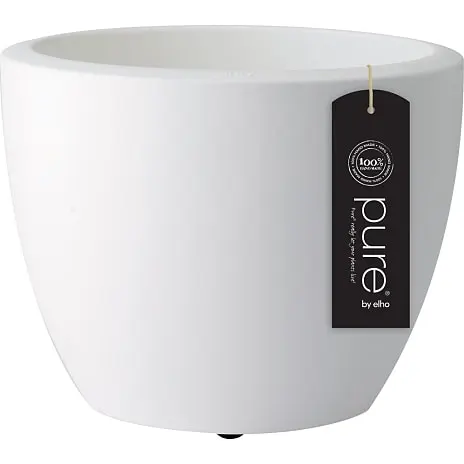 Elho Pure Soft Rund Krukke Med Hjul - Hvid