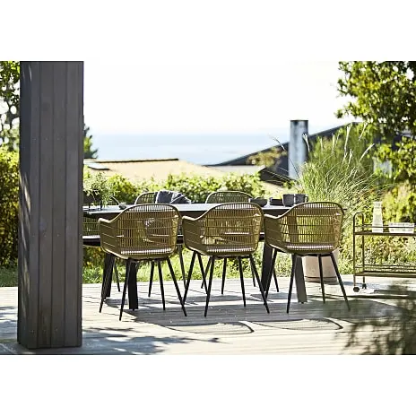 Andre Mærker Riverside Havebordsæt Med 6 Dawson Stole - Sort/grøn - Billede 7