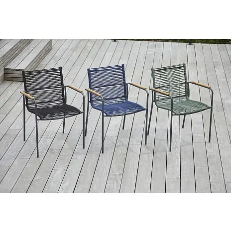 Andre Mærker Skagen Havebord Med 6 Mood Classic Rope Stole - Akacie/sort - Billede 8