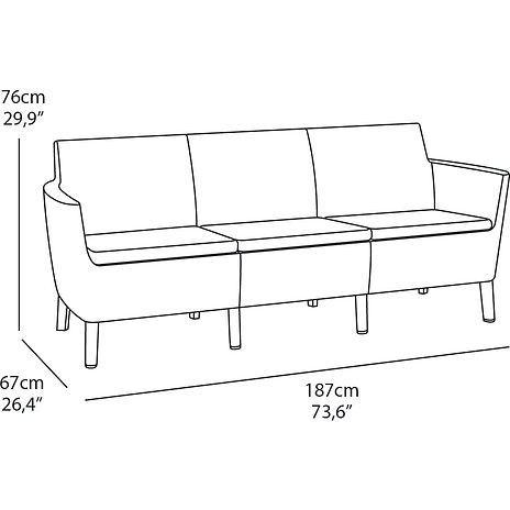 Keter Salemo Loungesæt - 3 Pers. Sofa, 2 Stole Og Bord - Billede 2