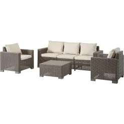 Keter California Loungesæt, 3 Pers. Sofa - Cappuccino