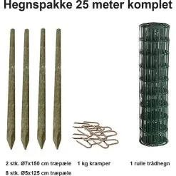 HORTUS Luksus Havehegnspakke Grøn - 25 Meter